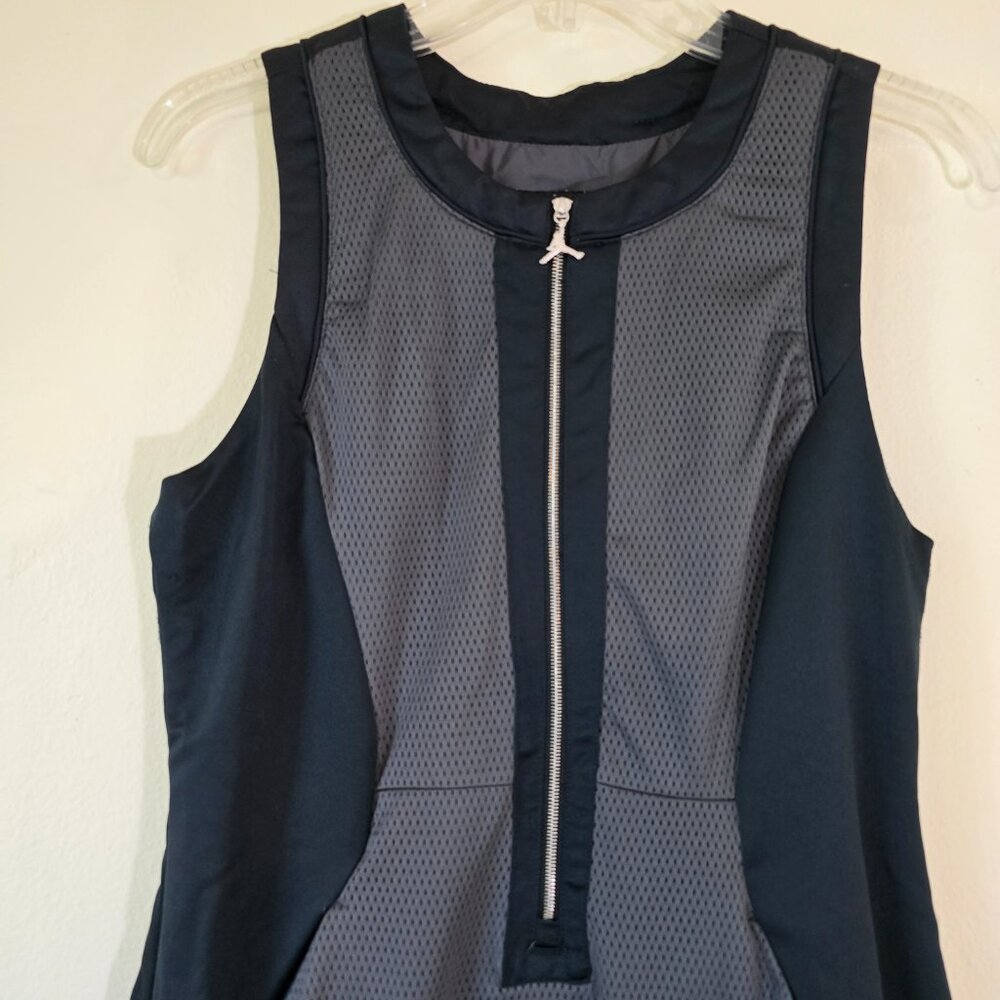 Jordan Utility Capsule Zip Dress Black Grey Mesh Snap Hem Small - Picture 2 of 16